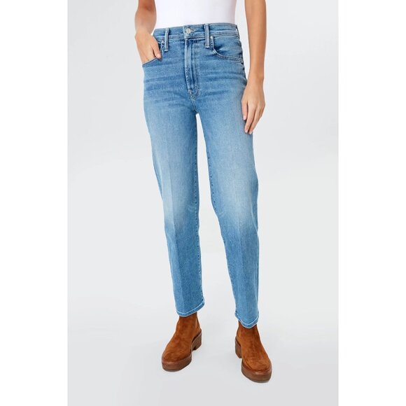 MOTHER The Rambler Wide Straight Leg Ankle Jeans in County Line Retro Stretchy - Picture 1 of 16